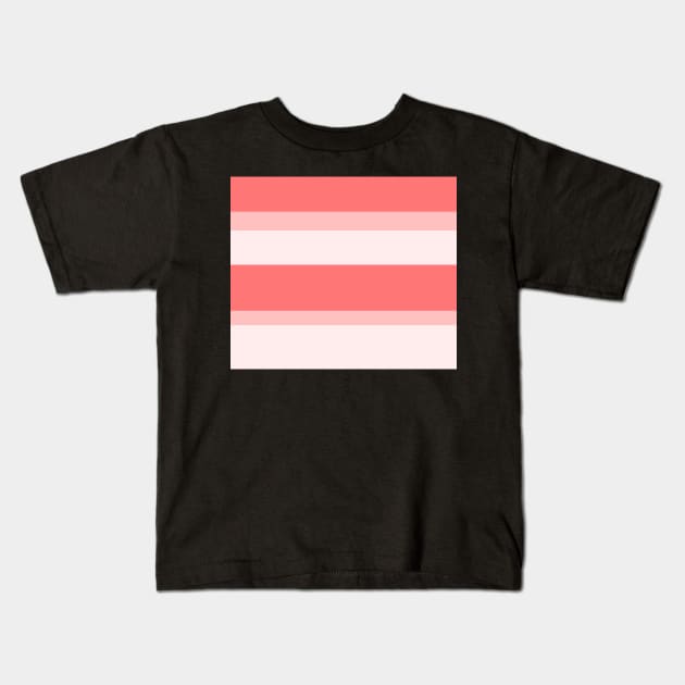 Strips - pink and white. Kids T-Shirt by kerens